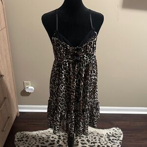 Leopard Print Spaghetti Strap Dress